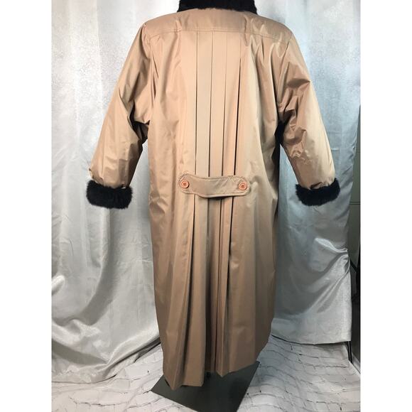 Vintage Black Fur Reversible Full Length Coat Sz M-L - Picture 5 of 8